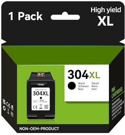 SUNPRINTZ 304 XL Schwarz Druckerpatronen, Kompatibel für HP 304 Schwarz, 750 Seiten bei 5% Deckung, Lebendige Farbbilder, HP DeskJet 2600-3764, Envy 5000-5058