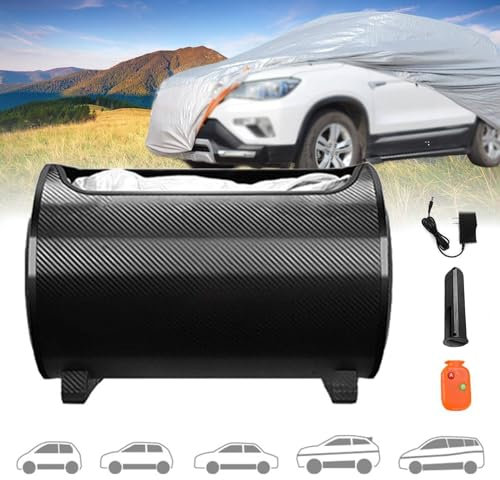 Housse De Voiture ComplèTe Intelligente – Corde Coupe-Vent Pour Roue + Batterie Amovible, Housse De Voiture RéTractable Automatique Avec TéLéCommande – RéSistant Au Soleil