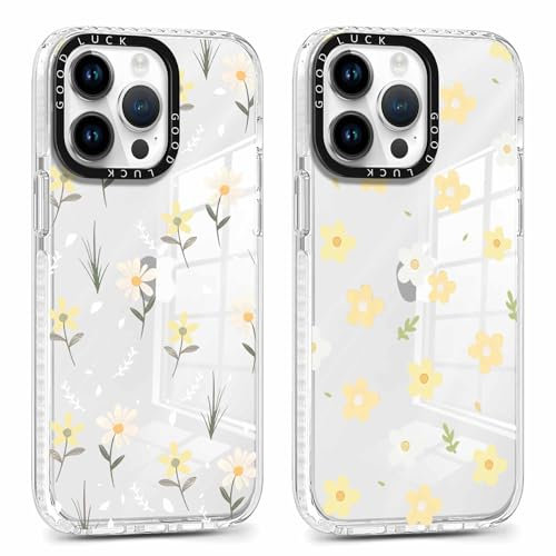Xylota 2 Stück Transparent Handyhülle für iPhone 11 Pro Max 6,5 Hülle, Durchsichtig Case Muster Aesthetic Blumen Mädchen Frauen Schutzhülle, Weich Silikon TPU Stoßfeste Cover für iPhone 11 Pro Max,26