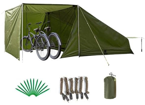 YSMSMZJK Box Moto per Esterno con Tessuto Ombreggiante Rimovibile Copertura Moto per Esterno Proteggi da Vento, Pioggia, Neve, Polvere Capanno da Giardino Garage Moto