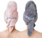 Cheveux Séchage Serviettes, 2 Pièces Serviettes Microfibre pour Cheveux Longs, 100 x 60 cm Cheveux Séchage Serviettes, avec Sangle élastique, Serviette Cheveux Sechage Rapide Absorbant(Gris, Rose)