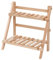 LEXFUNN 2-Tier Ladder Shelf - Rustic Folding Wooden Bookshelf & Storage Rack, Freestanding Ladder Bookcase Organizer for Living Room, Home Office, Bedroom (Pine)