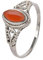 mantraroma Ring Silber 925 Damen Karneol Edelstein orange dezent verspielt