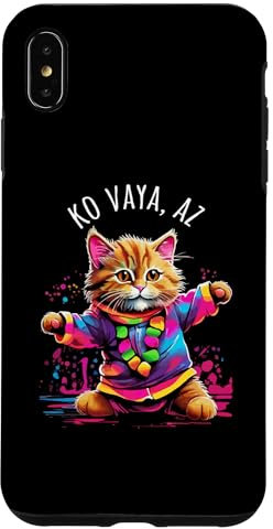 Ko Vaya Arizona tanzende Katze, buntes niedliches Kätzchen-Design Hülle für iPhone XS Max