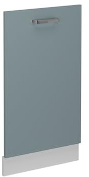Vicco Geschirrspülblende R-Line, Geschirrspüler Fronttür, Blau-Grau, 45 cm ohne Arbeitsplatte