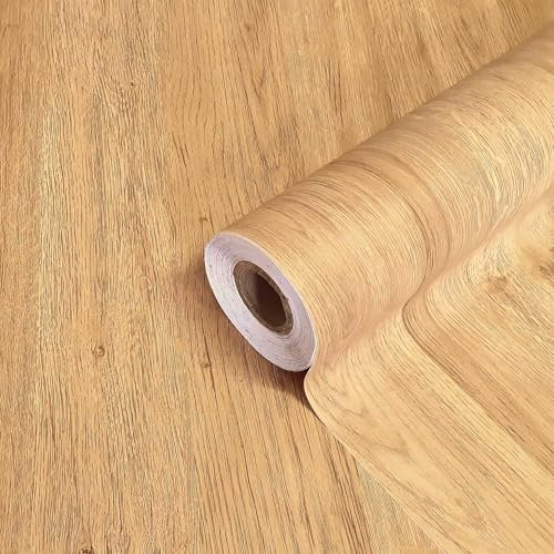 Extra Starke Laminierte Selbstklebende Holzfolie MITTLERE EICHE - Klebefolie Möbelfolie Dekofolie | Türfolie Küchenfolie Schrankfolie Tischfolie | Rollenbreite 45 cm x Wunschmaß in LFM