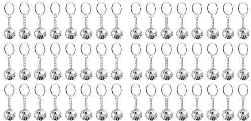 GIWFBQTR 48er-Pack Mini-Diskokugel-Schlüsselanhänger, Last Disco Bachelorette, Retro-Schlüsselanhänger im 60er- und 70er-Jahre-Stil für Partygeschenke