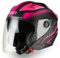 CRUIZER Casco Jet Moto Scooter Omologato Doppia Visiera Nero Opaco Rosa (S)