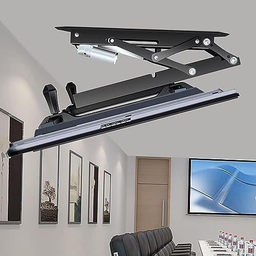 LZDRETUQ Adjustable Ceiling TV Mount Bracket - Motorized Ceiling TV Mount, Hidden Drop Down TV Lift, Telescopic Electric TV Lift With Auto Lifting, 0-85° Flip Down, Fits 32-70 Inch TVs