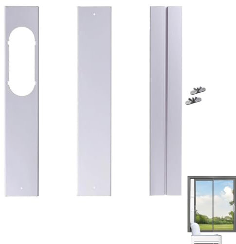 NZHBOAM Klimaanlage Fensterabdichtung, Fensterabdichtung für Mobile Klimageräte, Abluftschlauch Fensterdurchführung, Abluftschlauch Klimagerät Fenster, Einstellbares Universellen Fensterentlüftung