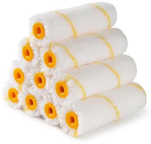 Mister Rui Lot de 10 rouleaux de peinture en microfibre pour peinture de surfaces semi-rugueuses 5 mm