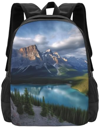wasserdichte Rucksäcke Banff Nationalpark Druck Laptoptasche Lässiger Backpack Für Schule, Job, Geschenk, 42X32X14Cm