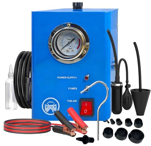 TECKZOON Détecteur Fuite Fumée Carburant Voiture, 12V EVAP Testeur de Fumée Détecteur de Fuites, Machine à Fumée Système EVAP Auto/Outil de Diagnostic Testeur pour Véhicule, Camion, Moto