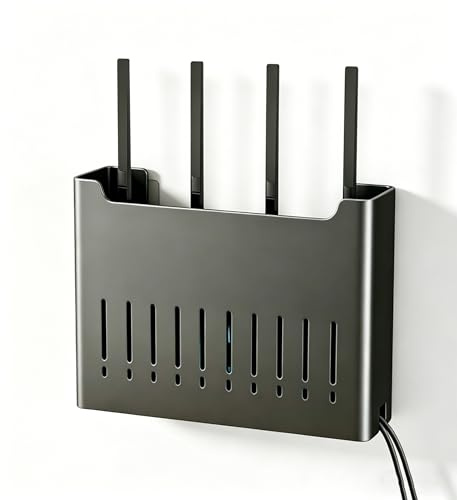PUIOTEAI Router Schrank, Router Box, WLAN-Box Heizkörperabdeckung Kabel Organizer(Gunmetal Gray)