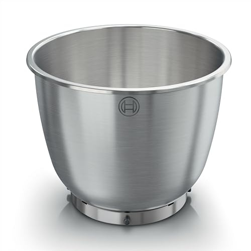 Bosch Edelstahl-Rührschüssel MUZS8ER für Küchenmaschine Serie 8 + OptiMUM, 5,3l, für bis zu 2 kg Rührteig, Spülmaschinenfest