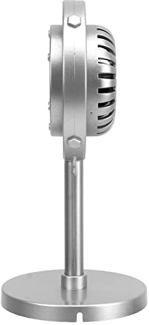 TOPINCN Modello di Microfono Vintage retrò per Fotografia di Scena e Giochi di Finzione, Microfono in Plastica Classico per Scene e Feste a Tema Vintage (SILVER)