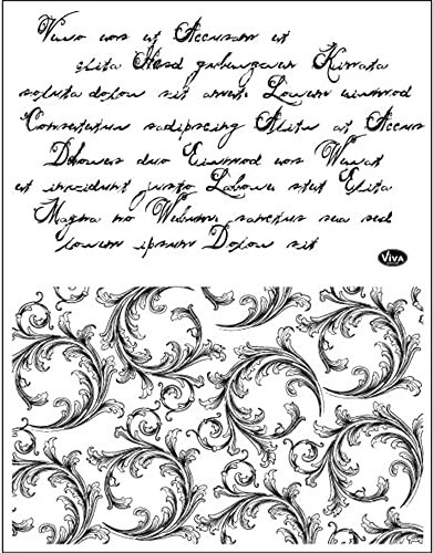Viva Decor Clear Stamps Schrift und Schnörkel, Synthetic Material, durchsichtig, 17.8 x 12.7 x 0.3 cm