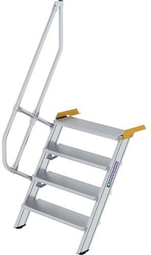 Aluminium-Treppe 60°, Stufenbreite/Stufentiefe 800/200 mm Stufenanzahl 4, Senkrechte Höhe 0,97 m
