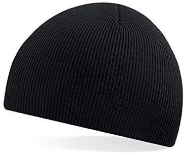 Chico Basic Beanie Winter Ganzjahres Strick Mütze (Schwarz)