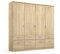 Rauch Möbel Bremen Schrank Drehtürenschrank Kleiderschrank in Eiche Sonoma, Holz, mit 8 Schubladen 4-türig, inklusive Zubehörpaket Basic 1 Kleiderstange, 4 Einlegeböden BxHxT 181x199x58 cm