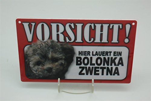 BOLONKA ZWETNA - Tierwarnschild - VORSICHT Tier Warnschild 20x12 cm Hund Hunde Schild 7