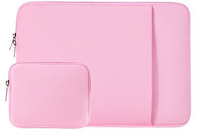 RAINYEAR 14 Pollici Manicotto del Computer Portatile Custodia Protettiva Borsa del Computer con Tasca Frontale & Accessori Pouch, Compatibile con 14 Pollici Notebook Chromebook Ultrabook, Rosa