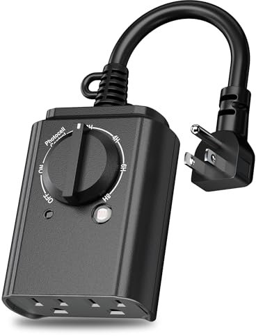 Century Al Aire Libre 24 Horas Temporizador con Sensor de luz de la fotocélula No Remote Control Negro