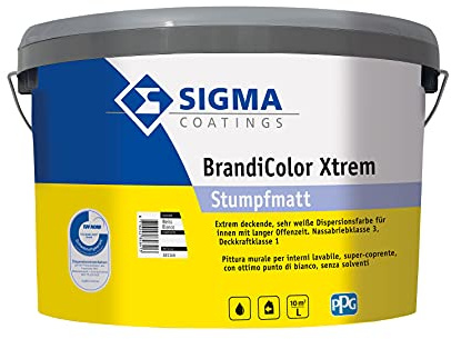 SIGMA Brandicolor Xtreme, 5L Innenwandfarbe, weiss, hochdeckend, stumpfmatt.