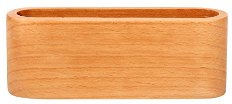 Support de Cartes de Visite en bois Etui à Cartes de Visite Carte de Visite Support de Carte Présentoir Boîte de Stockage de Bureau(Wooden Color)