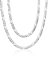Aka Gioielli® - Herren Damen Halskette 925 Sterling Silber Rhodiniert - Flache Figarokette 5.2 mm - Längen: 60 cm