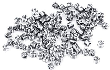 100 Stück Gewindeeinsatz, M2 Gewinde Reparatureinsatz Sortiment Edelstahl SS304 Gewindeeinsatz(M2*0.4 * 2D)