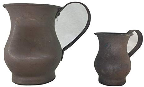 artigianatodaloise Lot de 2 verres brocs en cuivre antique de cuisine vintage