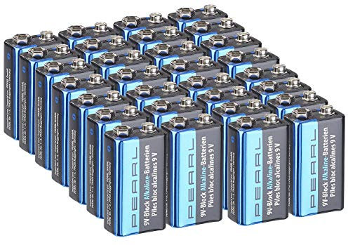 PEARL 9Volt-Blockbatterie: 30er-Set 9V-Block Alkaline-Batterien (Blockbatterie 9V-Block Alkaline, Batterieblöcke 9V)