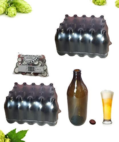 Generico 40 Bottiglia Birra 660 Tipo bombolotto venduta in pacchi da 20 Pezzi Completa di Tappo Corona