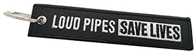 Streetculture LOUD PIPES SAVE LIVES Nylon Jet Tag Schlüsselanhänger langlebig und robust - Lanyard Schlüsselband Keychain