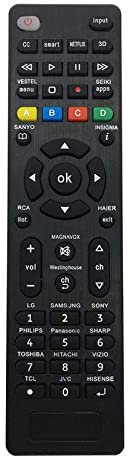 Riry Télécommande universelle pour TV G008,Pour tous les types de téléviseurs/Samsung, LG, Sony, Philips, Sharp, HAIER Toshiba Hitachi VIZIO,Télécommande universelle avec boutons Netflix 3D APPS