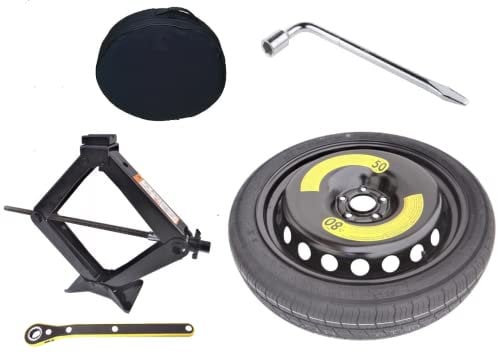 Ruotino di scorta 16 compatibile con SEAT IBIZA (no FR), SKODA SCALA, FABIA, VW POLO (no GT) con Cric, Chiave e Sacca