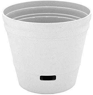 Jardin Botanique Pot de Fleur en Plastique, Creative Can Stockage de l'eau Pot de Fleur Rond Jardin Centre Commercial Pot de Plante Bureau Sol Plante en Pot Flux du Jardinier (Blanc 26.2*26.2*23.5CM)