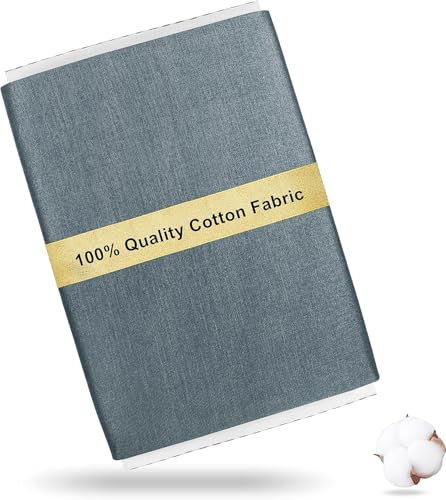 Craftido -19 Optionen- 100% Baumwollstoff Quiltingstoff Meterware einfarbig 44x3yd (112x274cm) -Mittleres Gewicht 5,2oz- für Quilten, Nähen, Basteln, Quilt-Bindungen - Grey