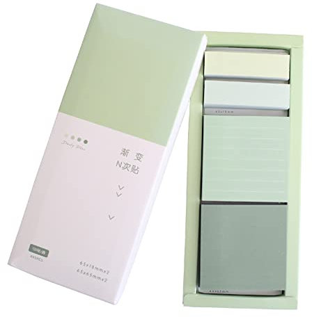 Grün Liniert Haftnotizen Set, 240 Blatt Pastell Sticky Note Pads, Selbstklebende Index Tabs Memo Notizblöcke für Schule, Büro und Zuhause