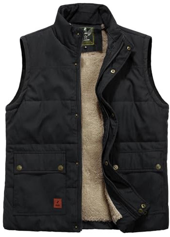 Btmpmcs Gilet in Pile da Uomo Trapuntato Giacca con Cerniera e Tasche Multiple Gilet invernale più caldo antivento all'aperto Leggera Senza Maniche Felpa Bodywarmers Cappotto