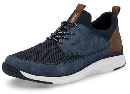 Rieker Herren Low-Top Sneaker 19550, Männer Halbschuhe, lose Einlage,straßenschuhe,Strassenschuhe,Sportschuhe,Turnschuhe,blau (14),43 EU / 9 UK