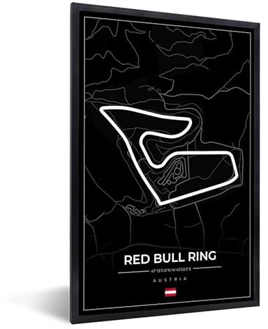 MuchoWow Poster Bilder Wanddeko Deko Wohnzimmer 60x90 cm F1 - Rennstrecke - Red Bull Ring - Österreich - Rennstrecke - Schwarz