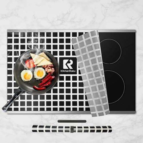 KitchenRaku – Grand tapis de protection en silicone pour plaque à induction, protection contre les rayures pour plaque à induction (magnétique), tapis multifonctionnel en silicone, 78 x 52 cm