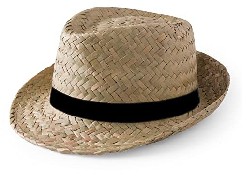 Generico Cappello Panama in Paglia Cappellino Sombrero Festa Bombetta Berretto Uomo Donna (Verde)