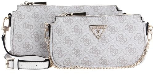 GUESS Women Noelle Dbl Pouch Crossbody Bag, Dove Logo