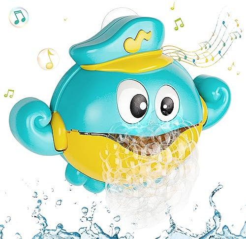 DBREAKS Baby Badewannenspielzeug, Badespielzeug Baby ab 1-4 Jahr, Badewannenspielzeug mit Musik, Badewanne Spielzeug, Wasserspielzeug Kinder, Geschenke für Jungen und Mädchen(Blauer Oktopus)