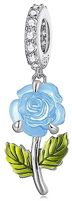 NewL 925 Sterling Silber Pistole mit Rose Charm Mom Herz Form Perle Charm Vogel Anhänger Charm für Original Silber Armband, Sterling-Silber