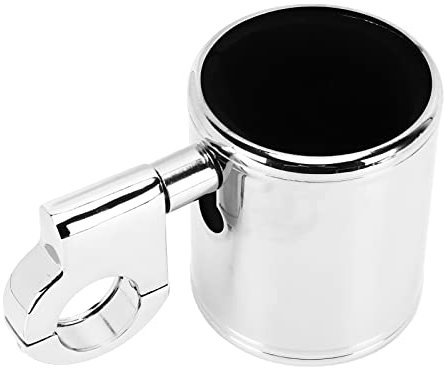 Motorcycle Cup Holder, Motorcycle Handlebar Mounted Cup Holder Chrome Adjustable Universal for ATV 22 32mm Handle