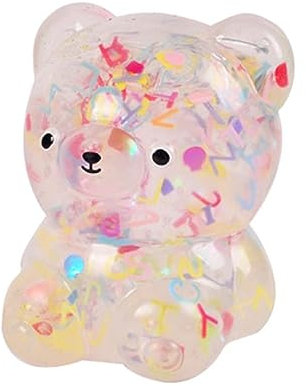 MISUVRSE Stressabbau Spielzeug Für Erwachsene Handquetsch TPR Bär Spielzeug Quetsch Fidgets Pailletten Bären Kneif Spielzeug Feiertags Goodie Bag Füller Stressabbau Spielzeug TPR Neuheit Stress